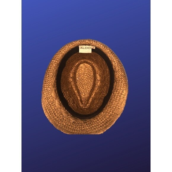 Aldo Women’s FEDORA 100% Straw Hat, Open Weave, BRONZE/BLACK, Size Small, NWOT - Picture 7 of 8